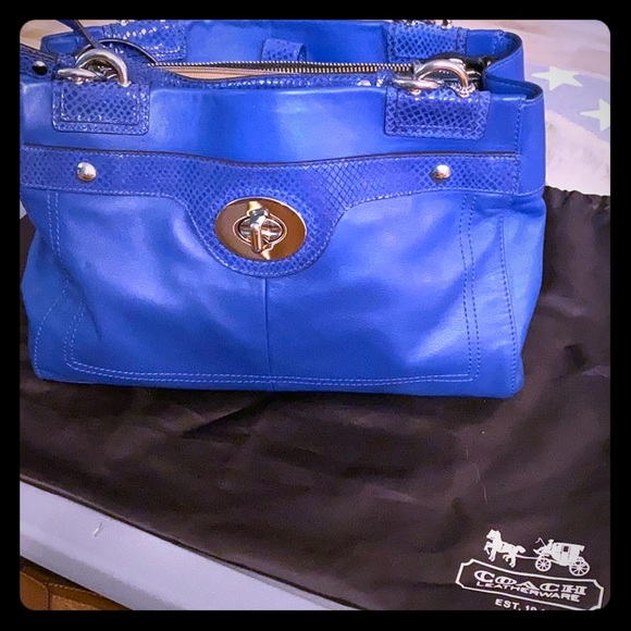 Coach No E1160-f16531 Blue Leather Satchel - Picture 1 of 5
